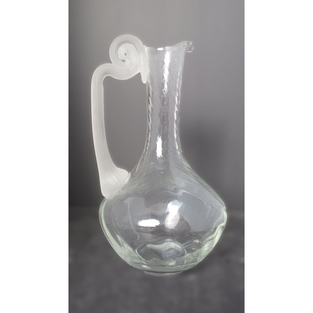 Crystal Clear Industries Valerie Frosted Stem Studio Art Glass Carafe Decanter